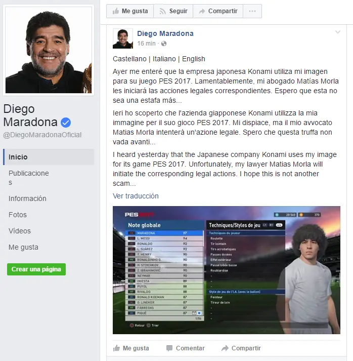 El Diegote Demanda a Konami