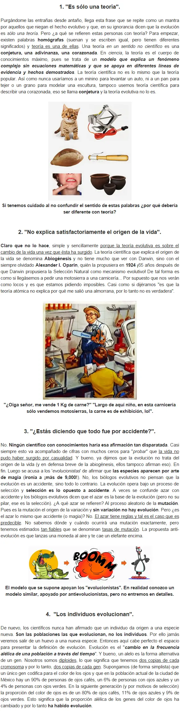 10 malentendidos comunes sobre Evolución