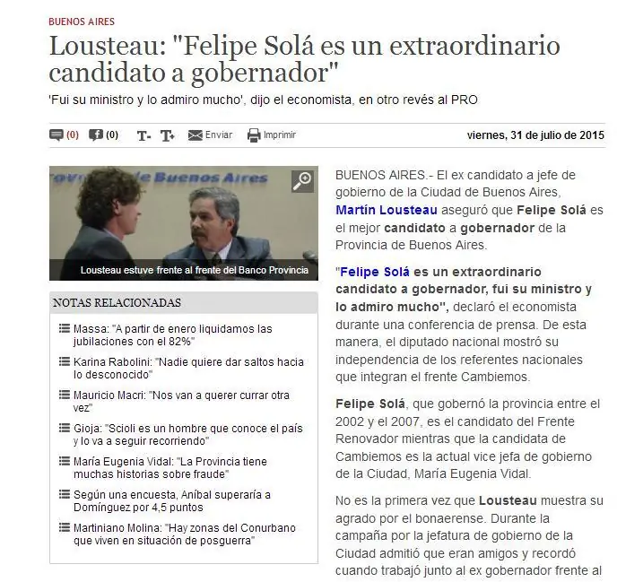 lousteau elogia a CFK lousteau elogia a CFK