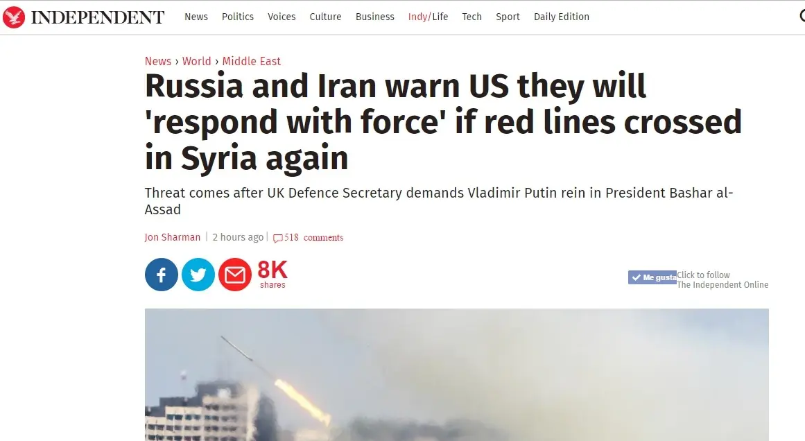 Rusia e Irán advierten a EE.UU. que "responderán con fuerza"