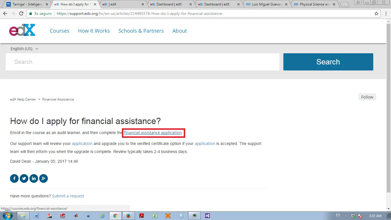 Coursera-edX Ayuda Financiera