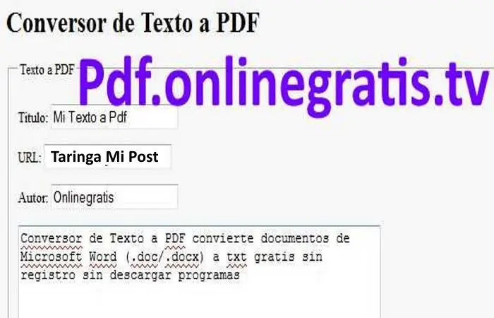 Convertir texto a pdf online gratis