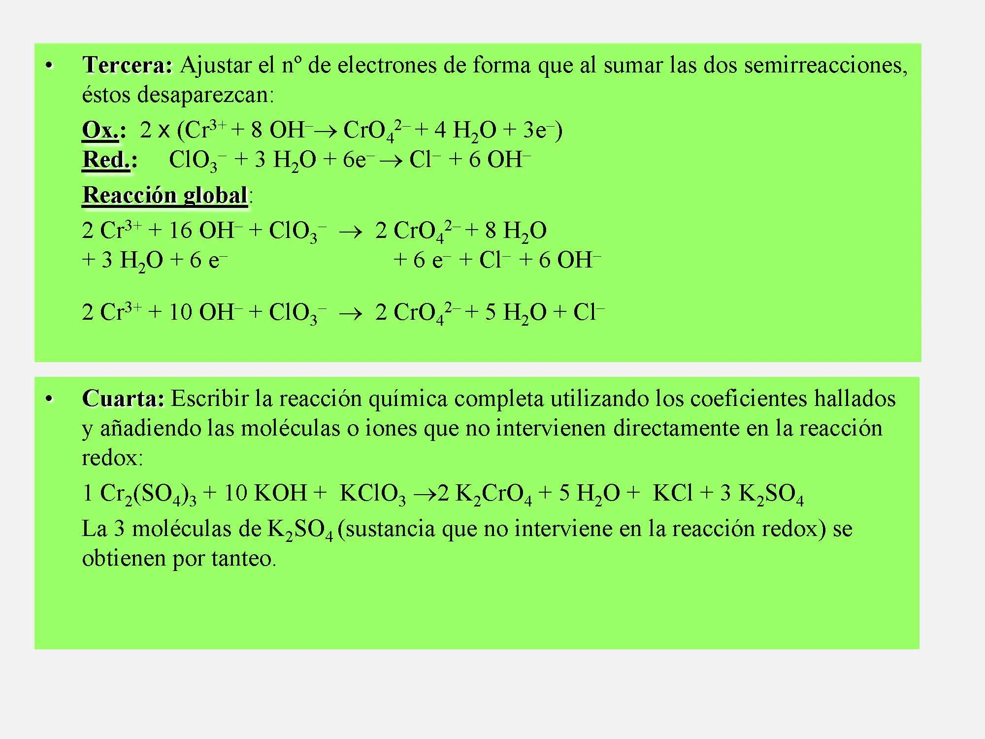 Reacciones de oxidación-reducción.