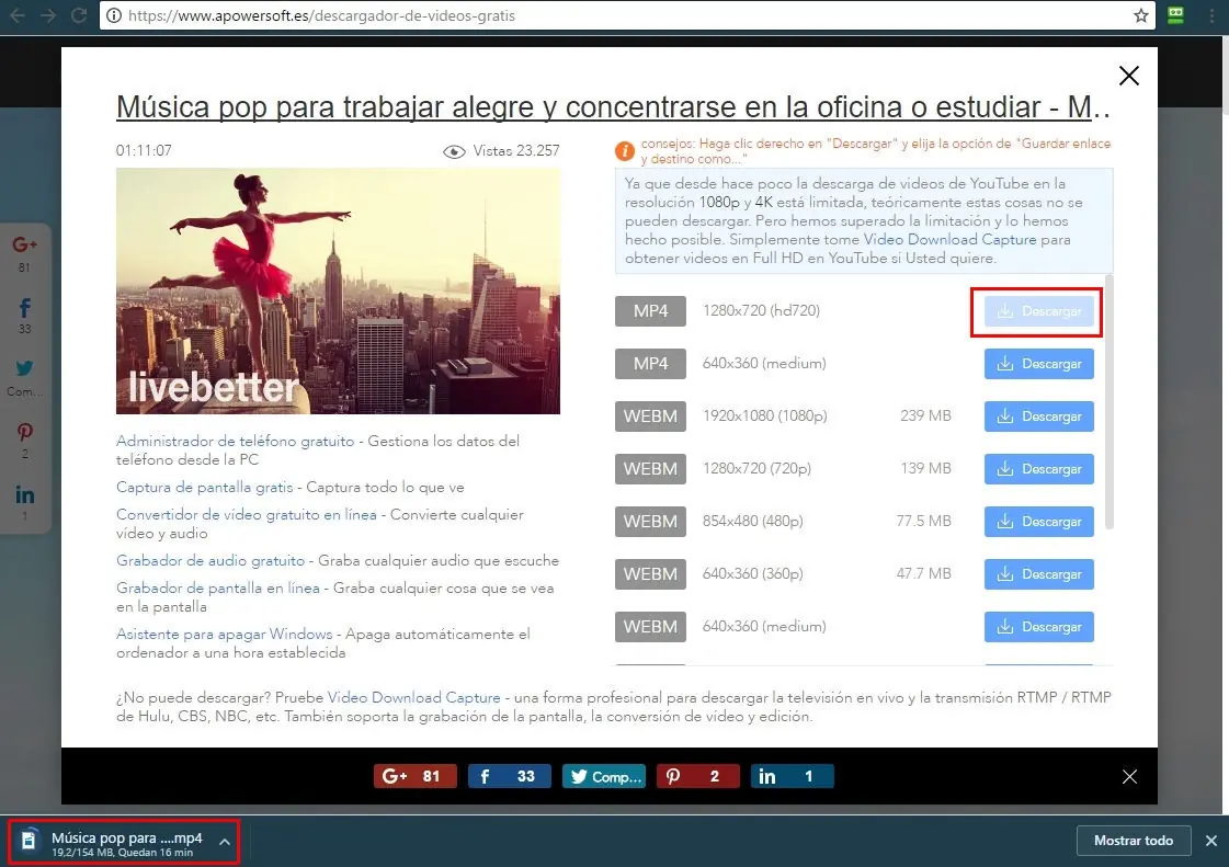 bajar videos gratis