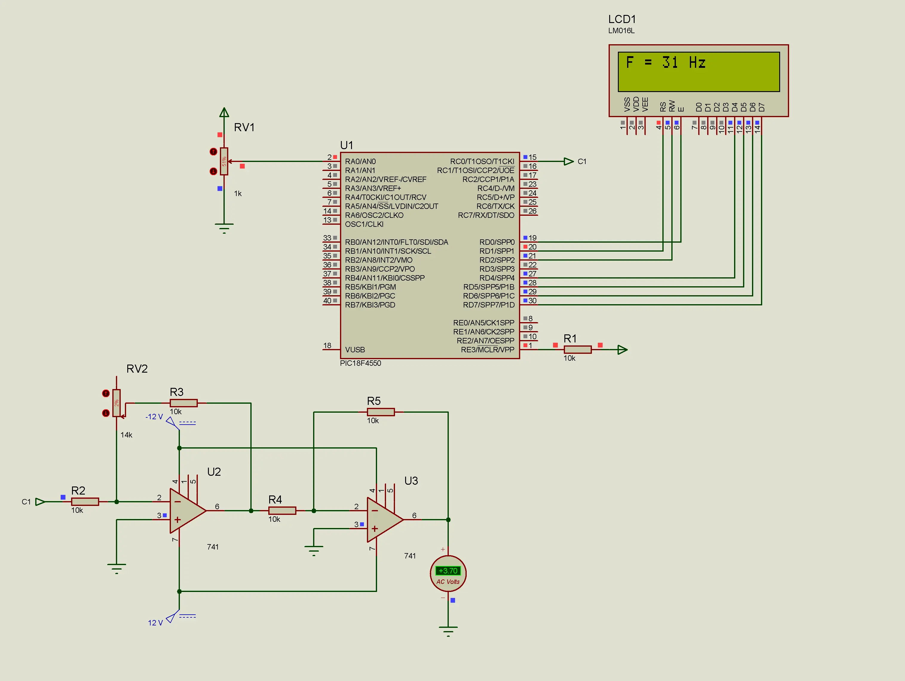 Variador de frecuencia y amplitud con pic18f4550