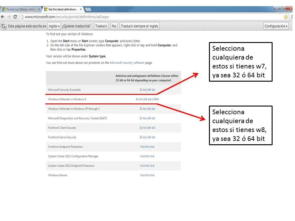 actualizar security essentials
