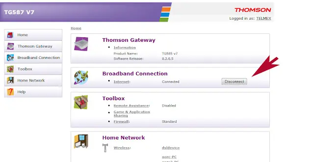 Cambiar IP en Modem Thomson TG585V7