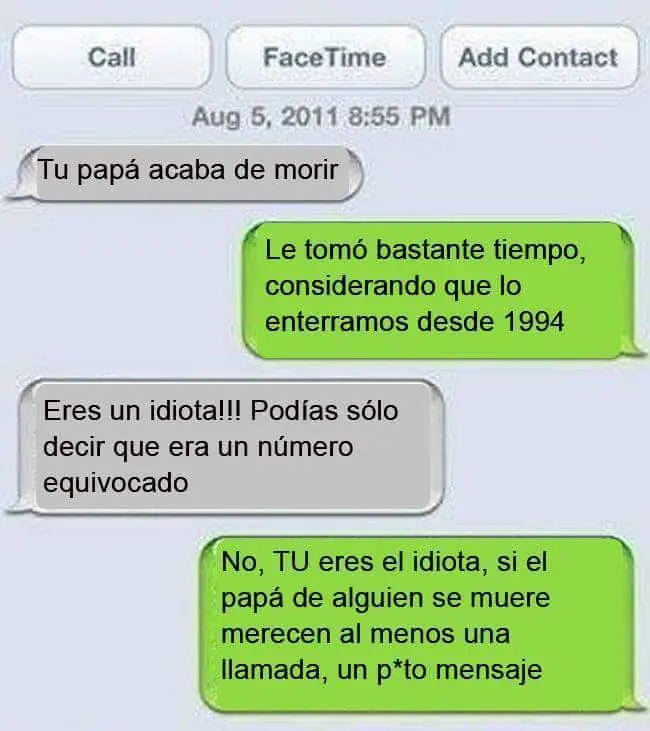 Conversaciones divertidas a numero equivocado