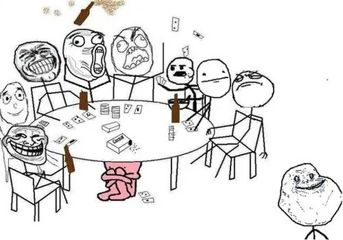 Abstracción de emociones colectivas, en rage comics