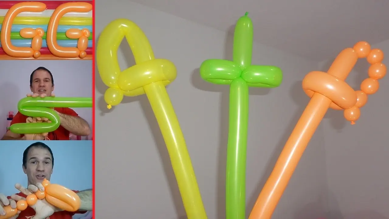 como hacer espadas con globos