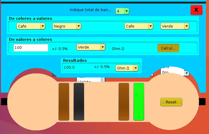 Calculador de resistencias en Java