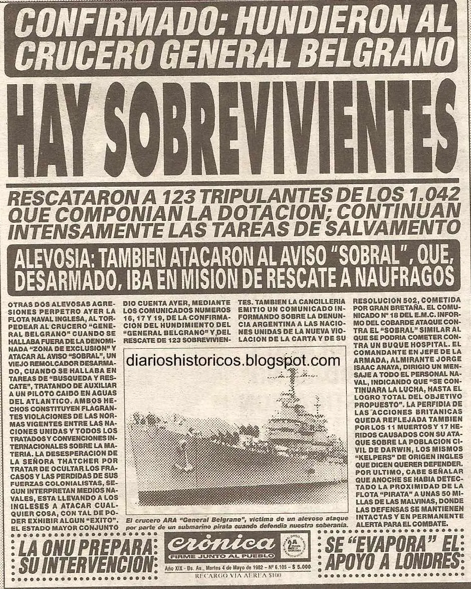 el hundimiento del belgrano
