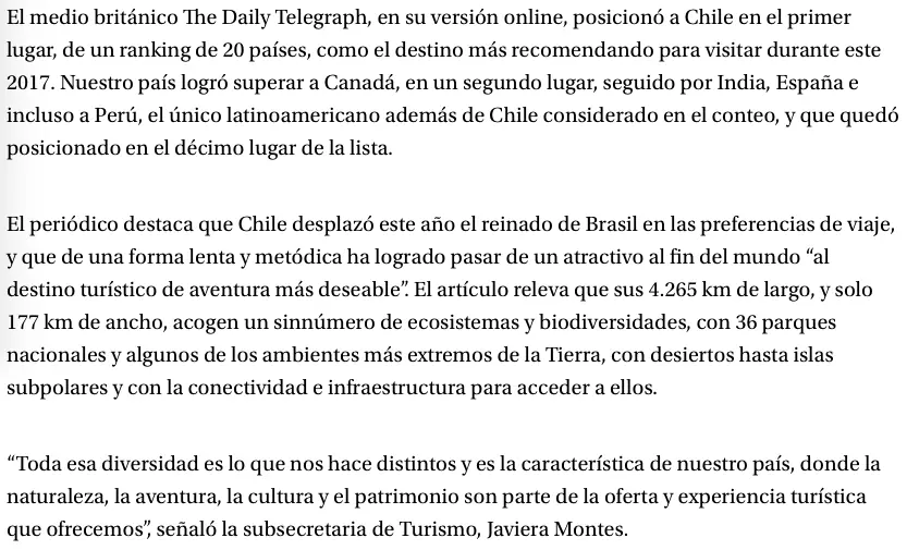 ¿Por que Chile siempre ha recibido mas turistas que Peru?