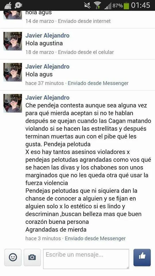 Agustina Gorocito, otra víctima más del acoso.