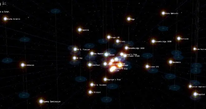 Navega por el espacio, mapa interactivo