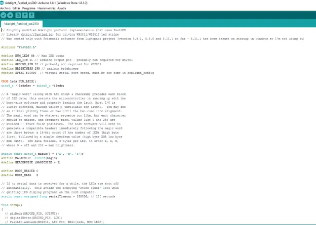 Como detectar la combinación de colores de una tira de leds