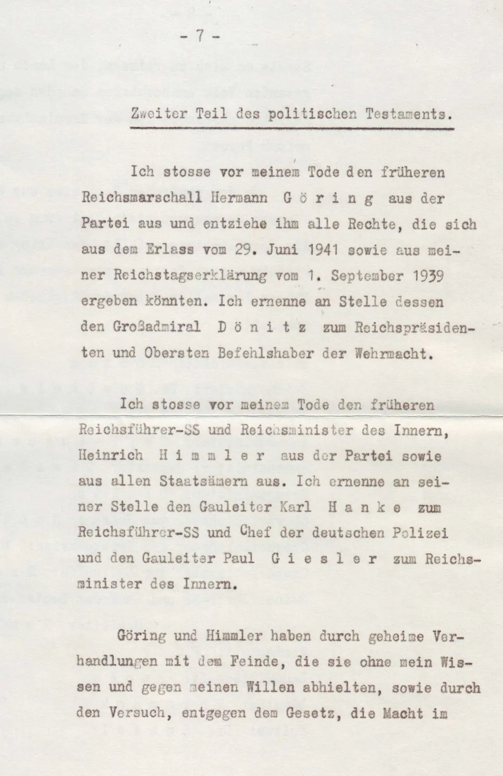 Testamento político de Hitler