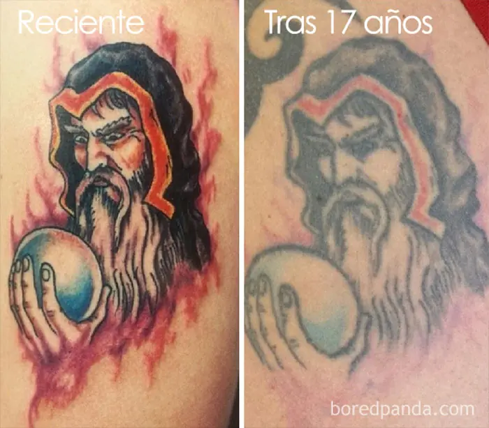 Fotos revelan cómo envejecen los tatuajes