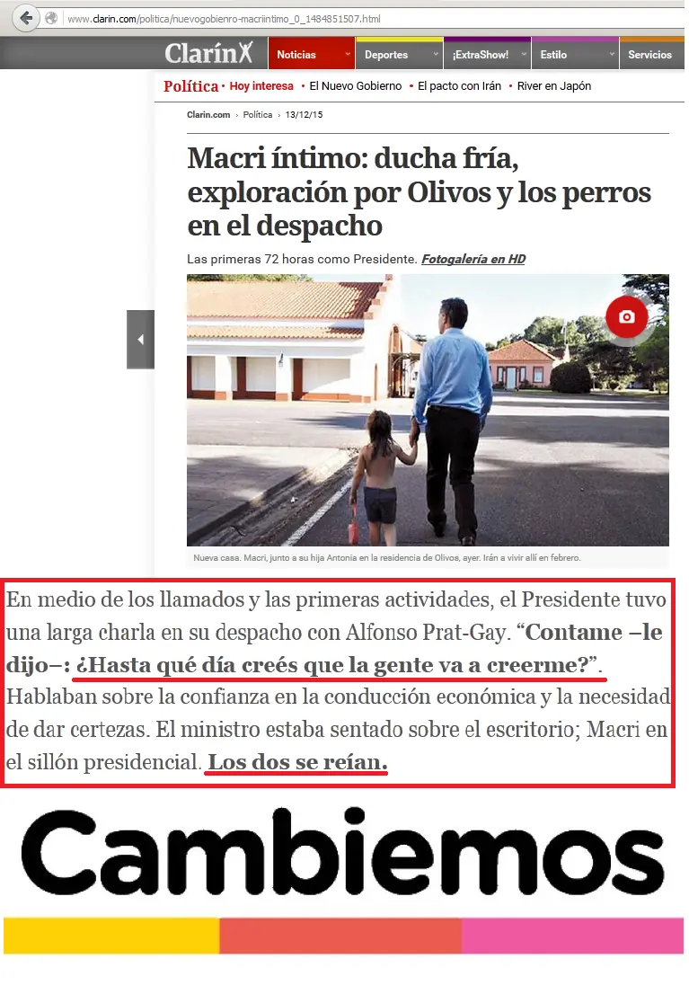 Macri y Prat Gay se ríen de sus votantes crédulos