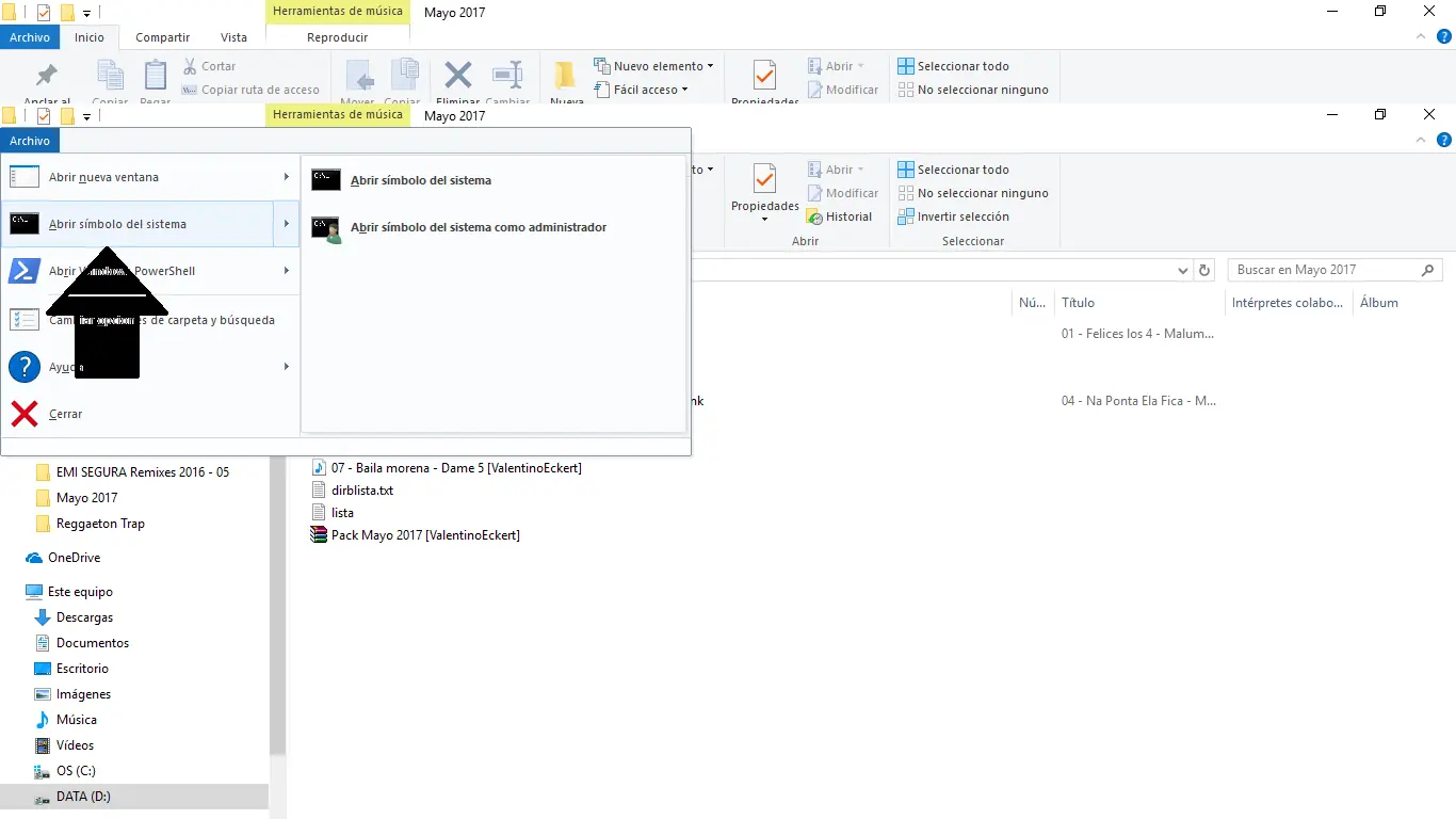 Extraer nombres de una carpeta [Windows]