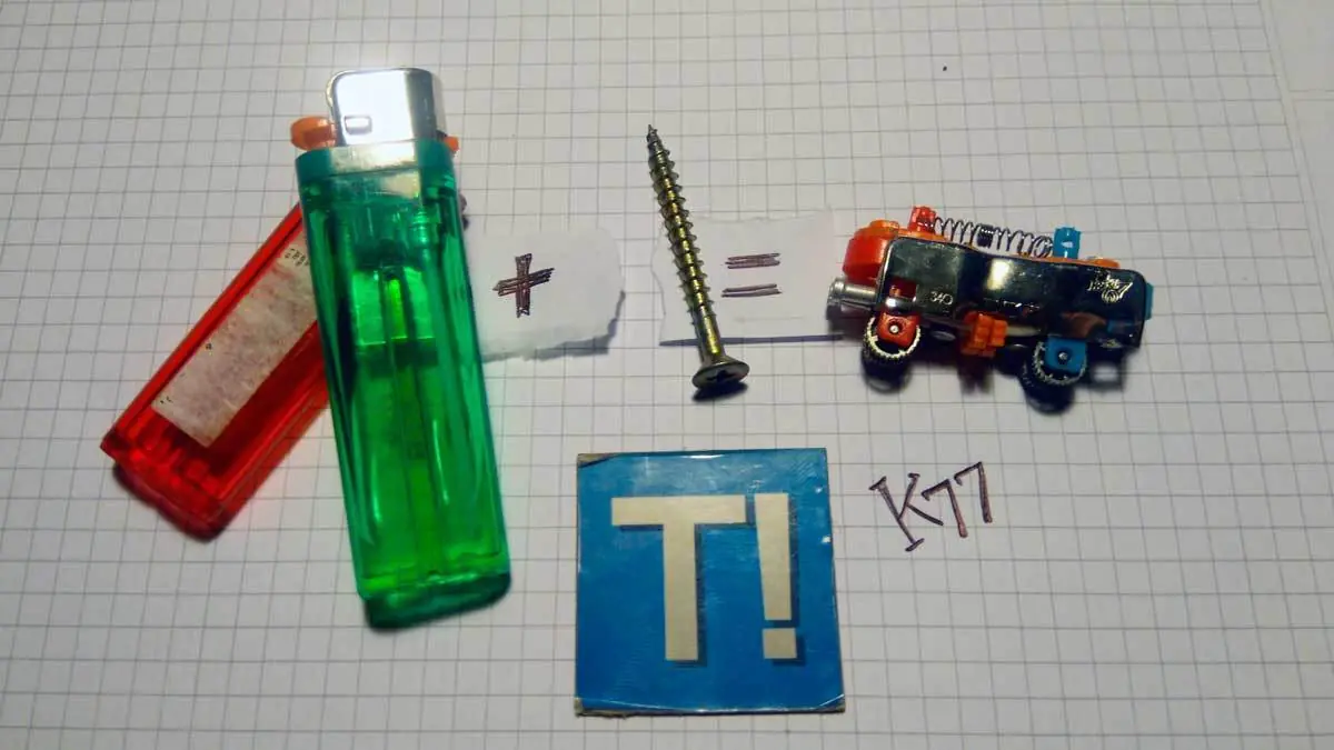 Con 2 encendedores y un tornillo arma un vagon