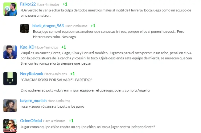 Hinchas de boca después del partido de Huracan