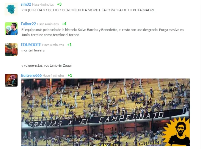 Hinchas de boca después del partido de Huracan