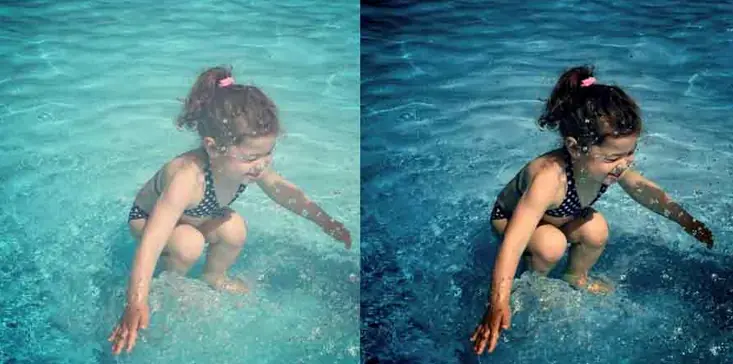 La nena está debajo del agua o saltando? WDF!