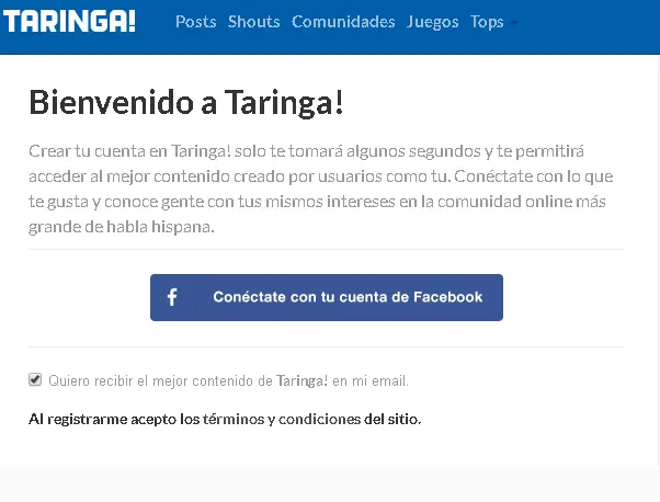Primer vez en Taringa?