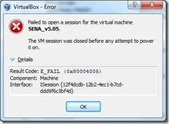 Solucion al error efail 0x80004005 VirtualBox