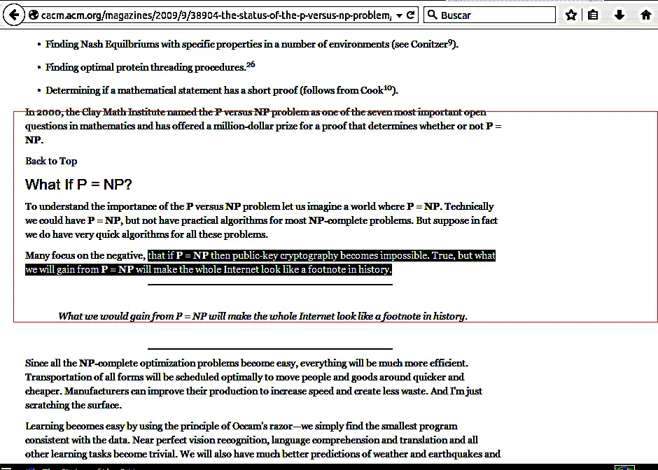 Es p=np? (actualizado)