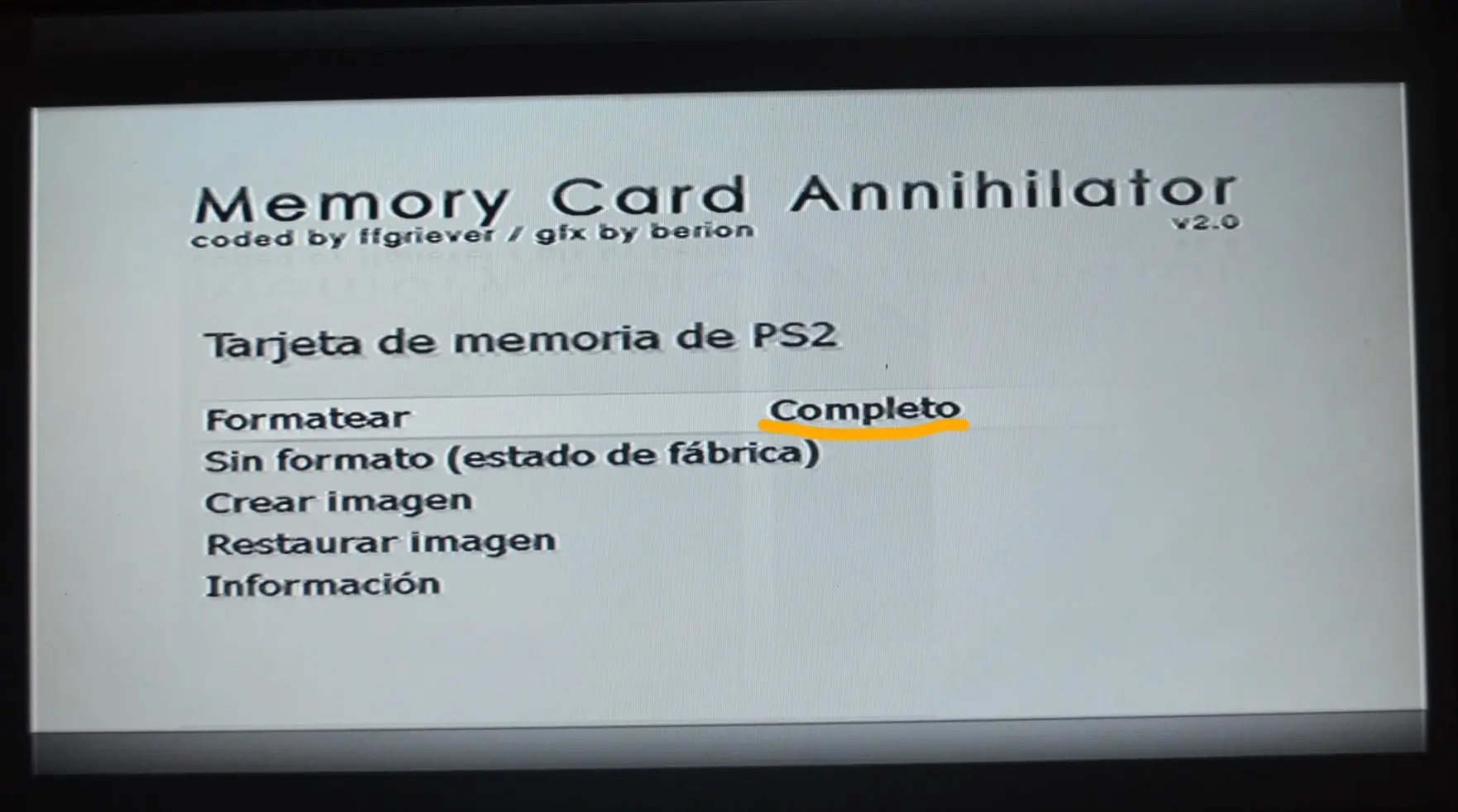 PS2/ como formatear una Memory Card con Mc Annihilator