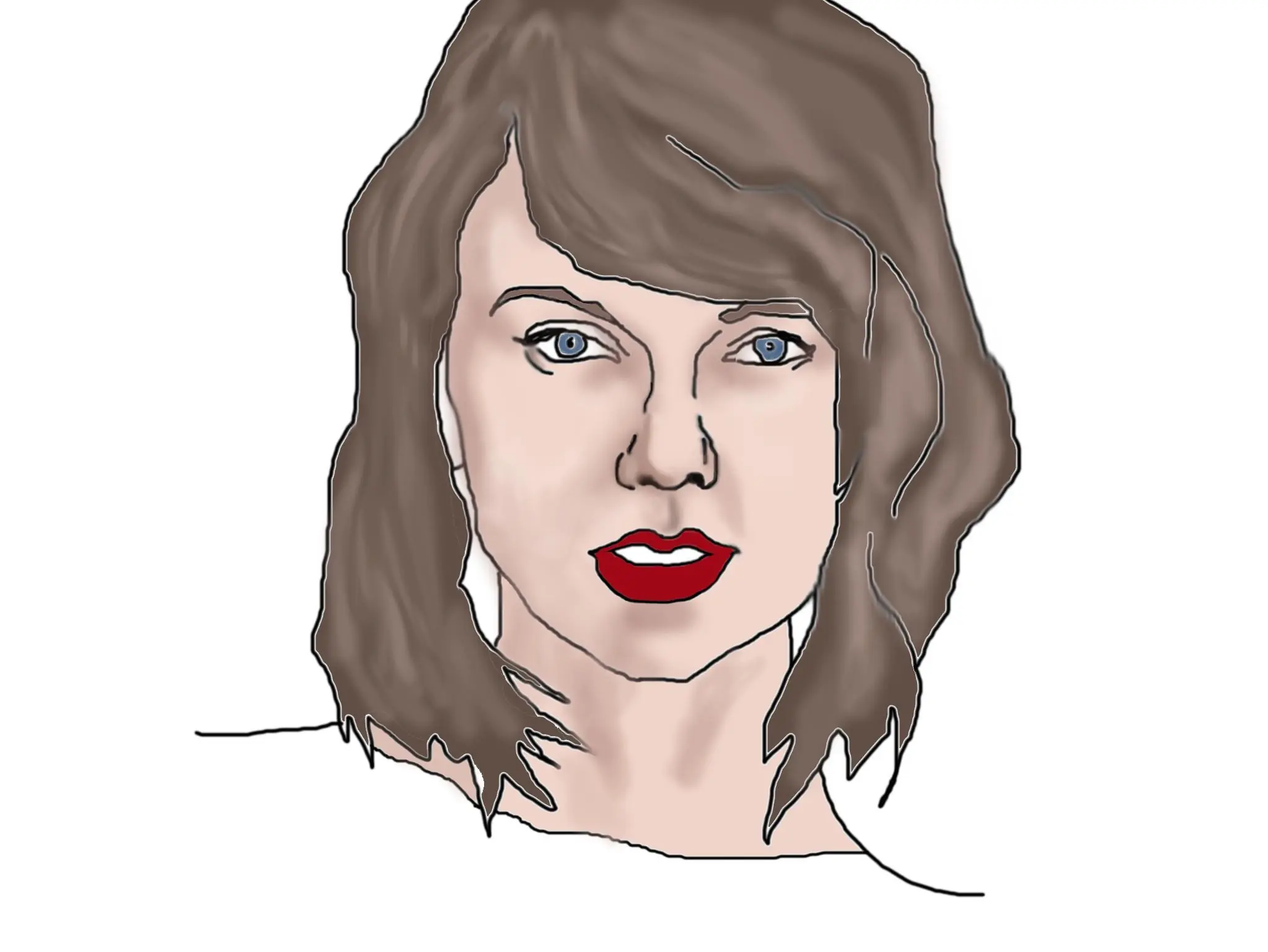 Dibujé a la reina de Taringa, Taylor "tablita" Swift!