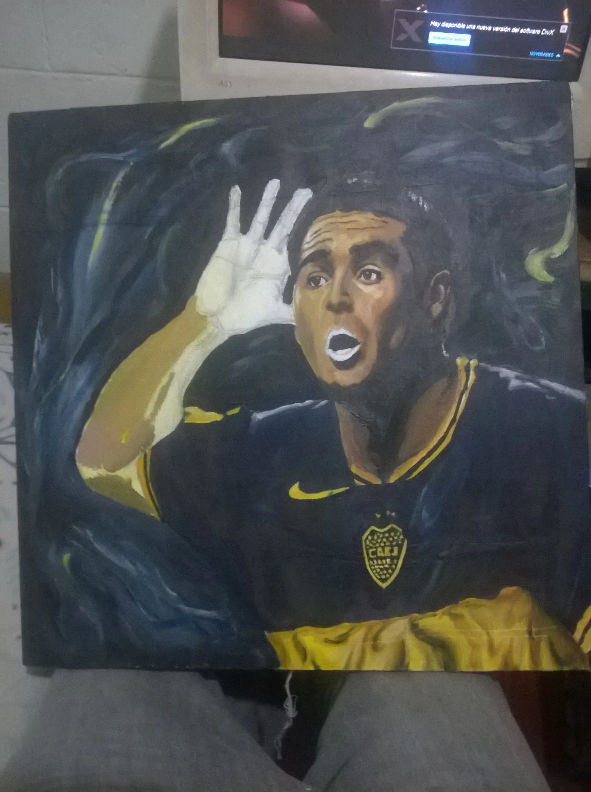 hice a Juan Roman Riquelme en acrílico