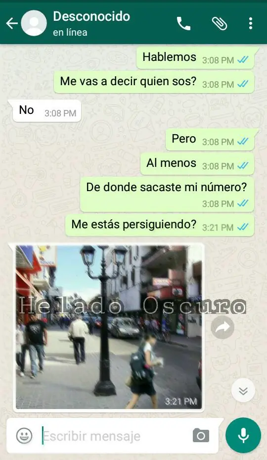 Desconocido le escribió por Whatsapp peor historia de terror