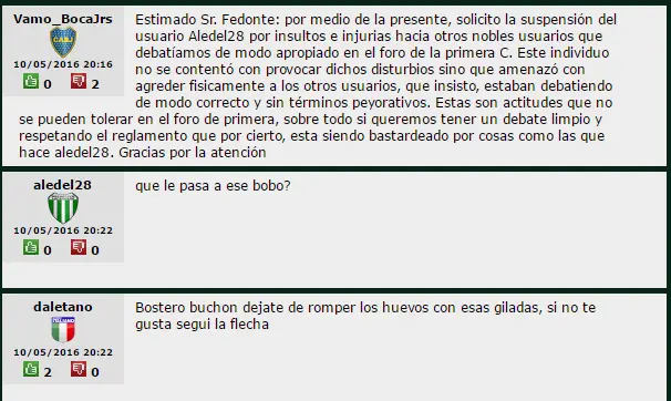 Comentarios del Foro de Primera en Promiedos II