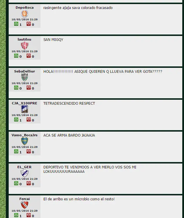 Comentarios del Foro de Primera en Promiedos II