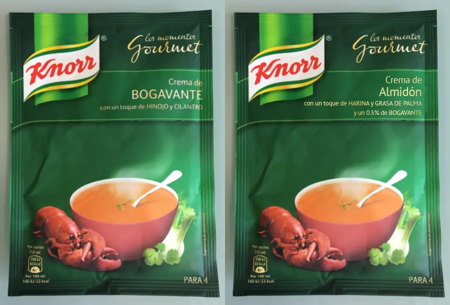 Si las etiquetas mostraran los ingredientes reales