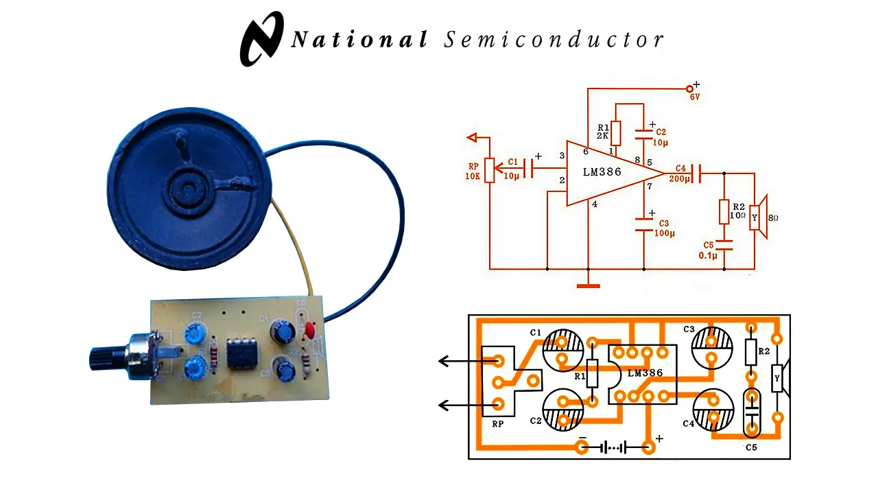Circuito integrado amplificador LM386