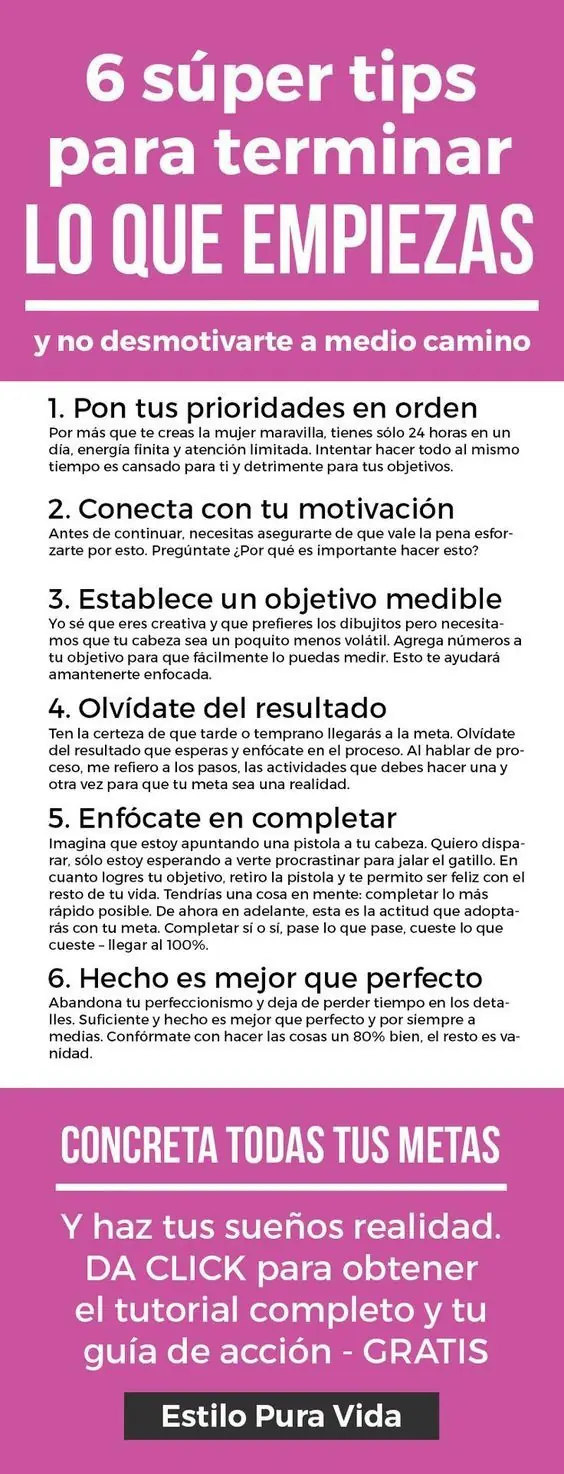 Termina y empieza: Lograr objetivos y no abandones