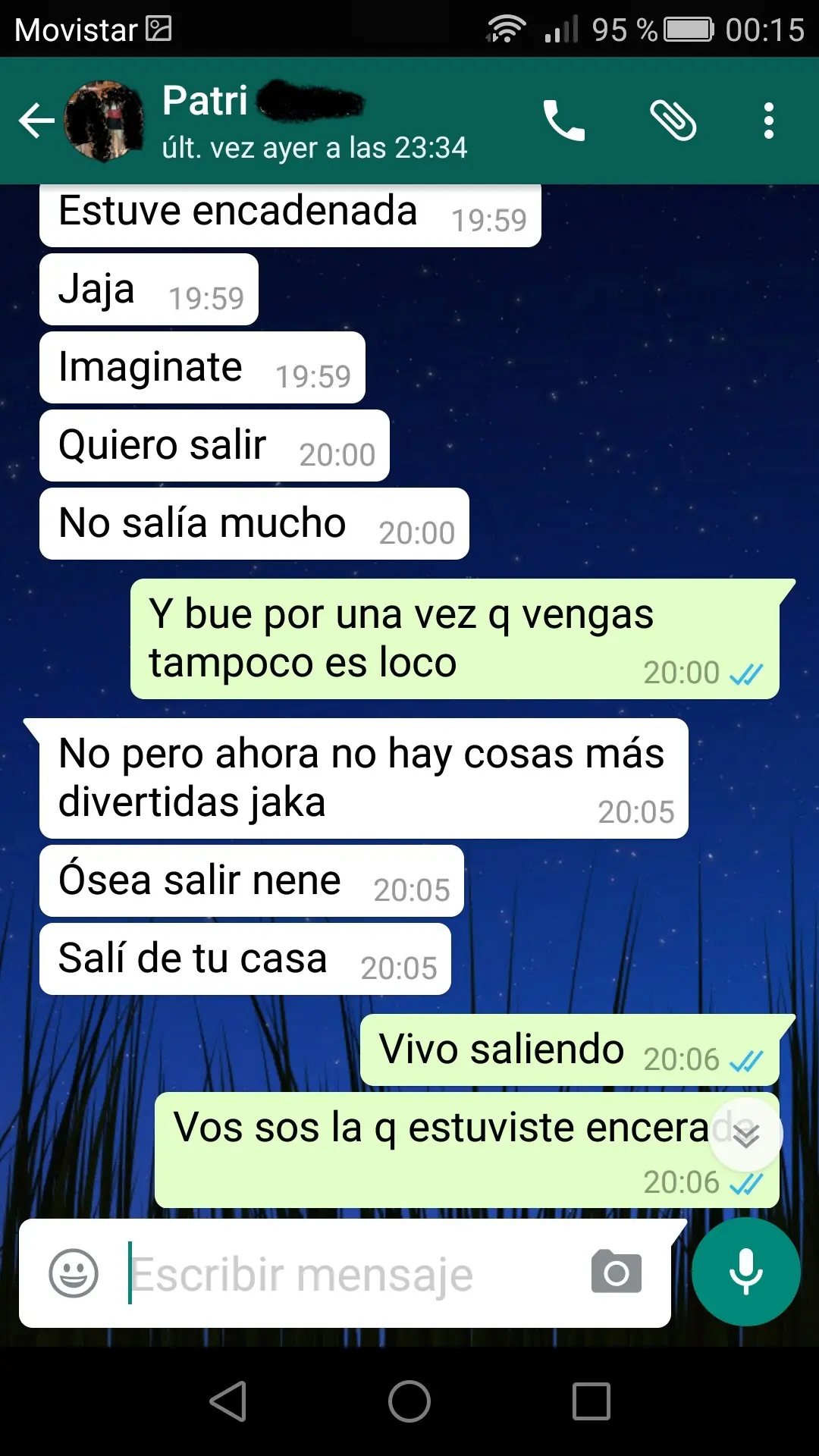 una minuza me invito a salir por WA y te lo muestro