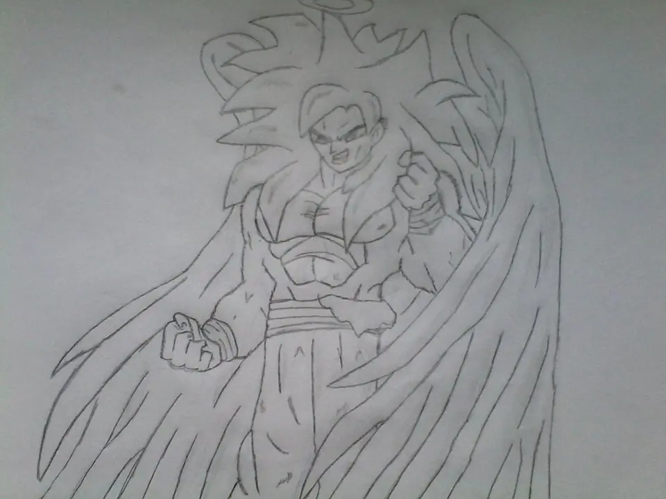 Dibuje a Goku SSJ4 y te lo muestro