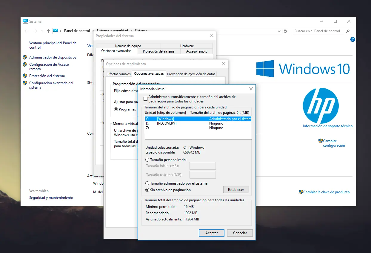 mejorar memoria virtual