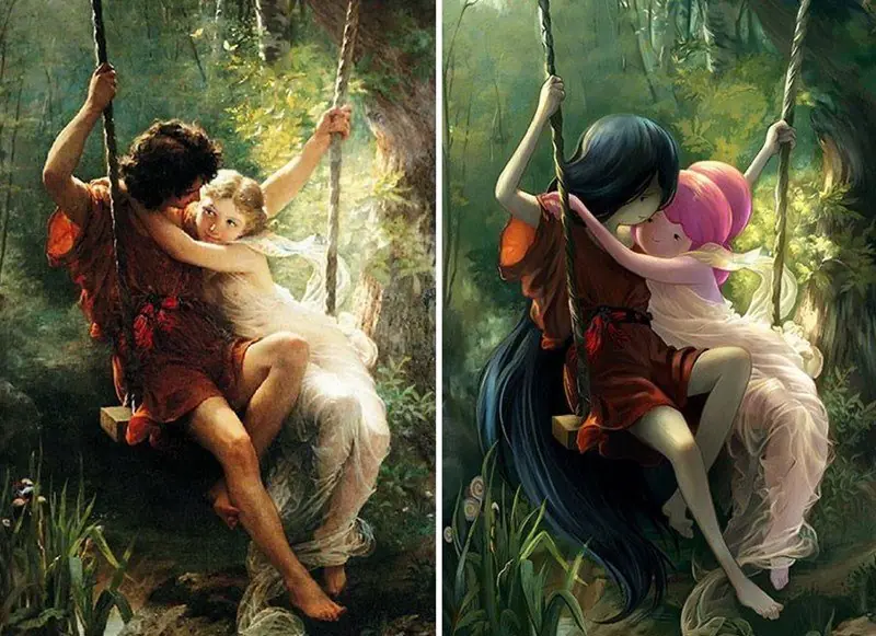 Arte clásico  representados con iconos contemporaneos