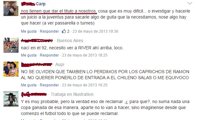 Hinchas de river hablando de doping.
