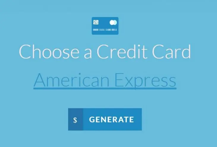 Una aplicación para generar números de tarjetas de crédit