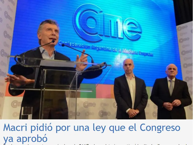 Macri pidió por una ley que el Congreso ya aprobó
