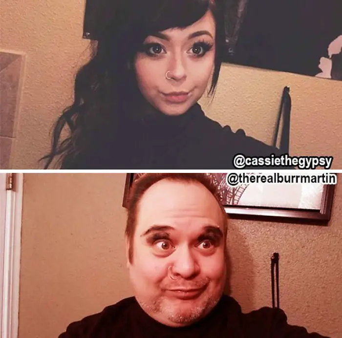 Este padre trolea a su hija recreando sus selfies atrevidos Este padre trolea a su hija recreando sus selfies atrevidos