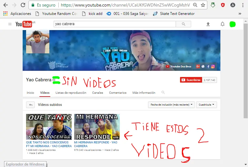 Le borran todos los videos a yao cabrara