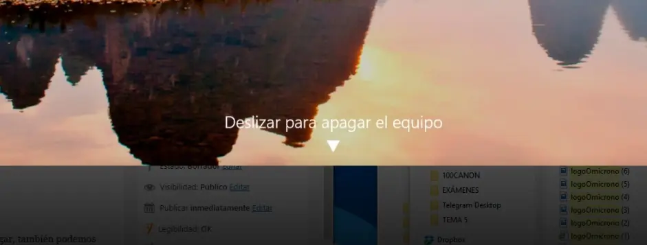 Cómo apagar Windows deslizando la pantalla hacia abajo